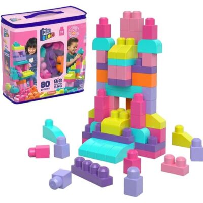 Mega Bloks First Builders Big Building Bag 80 Pieces Pink