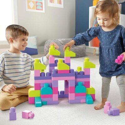 Mega Bloks First Builders Big Building Bag 80 Pieces Pink