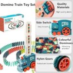 Fun and Educational Toy Blocks. Automatic Domino Electric Train with Sound for Construction and Stacking