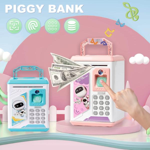 Kids Electronic Mini ATM Piggy Bank with Finger Print and Password Protection